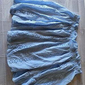 Haute Monde Sky Blue Eyelet Skirt